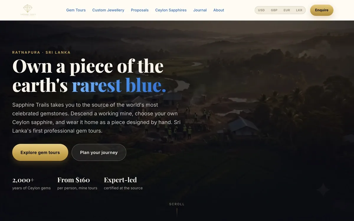 Sapphire Trails website