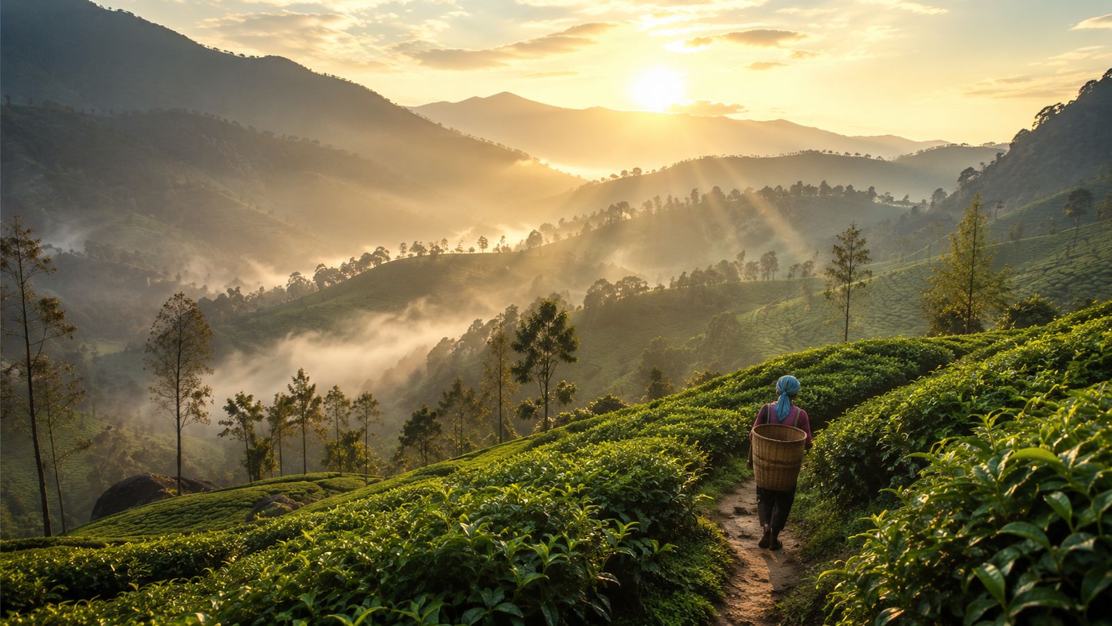 Misty tea-country mountains on the Sri Lanka Highlights tour
