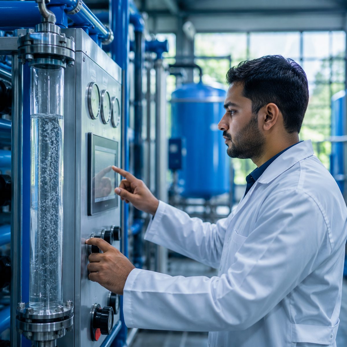 Waterman engineer at a treatment plant